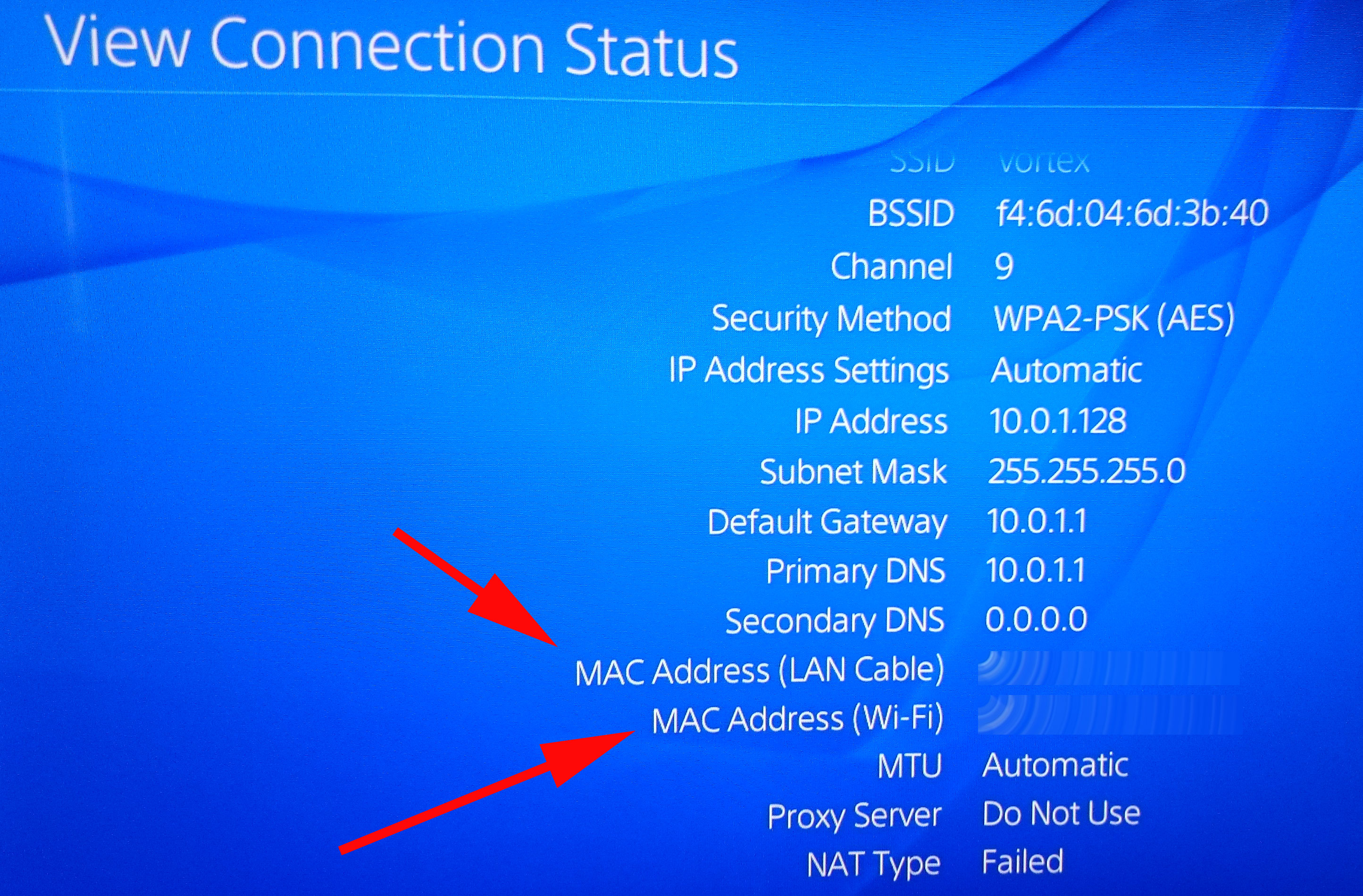 connect to mac address on network